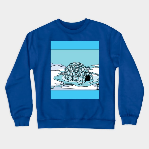 Igloo snow and ice landscape Crewneck Sweatshirt by flofin